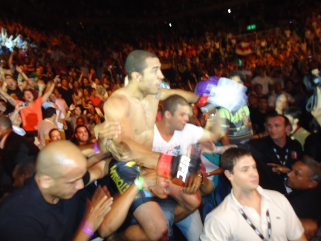 Jose Aldo in the crowd at UFC 142