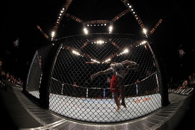 Dois atletas de MMA no octagon do UFC. Foto: Divulgação/UFC.