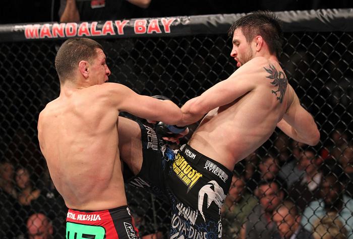 Condit na luta contra Diaz. Foto: Nick Laham, UFC