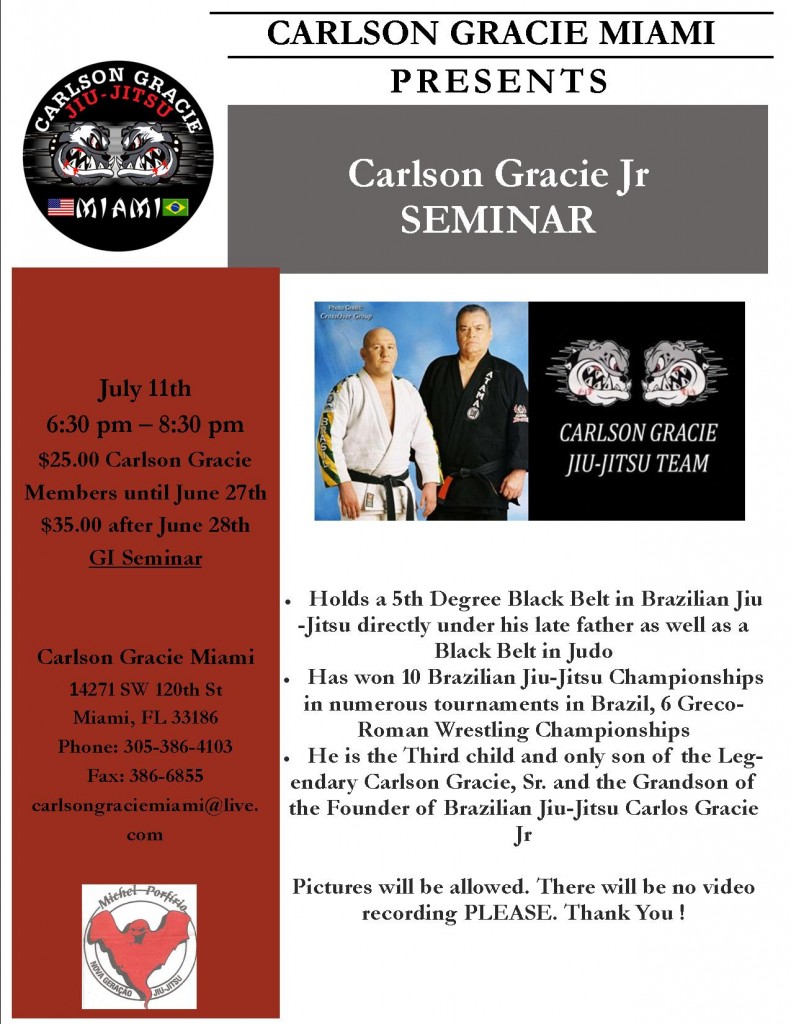 Carlson Gracie Jr seminar at Carlson Gracie Miami