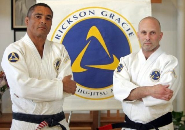 O musico e professor Eric Silver com mestre Rickson Gracie Foto Acervo Pessoal