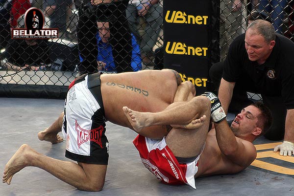 Use your legs to tap out an aggressor like the Bellator ace does