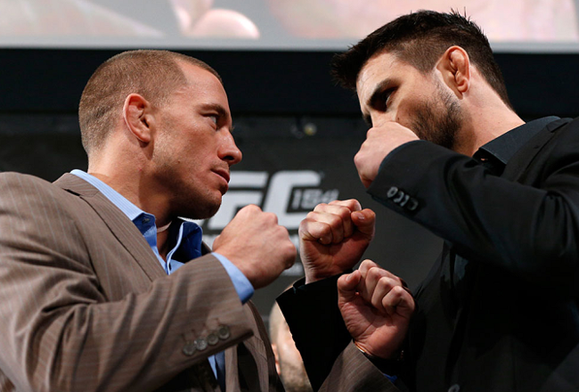 GSP e Condt na tradicional encarada após a coletiva. Foto: UFC