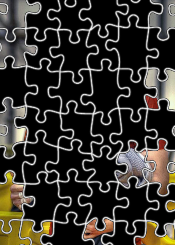 Quem será o misterioso atleta do quebra-cabeças? Foto: Divulgação