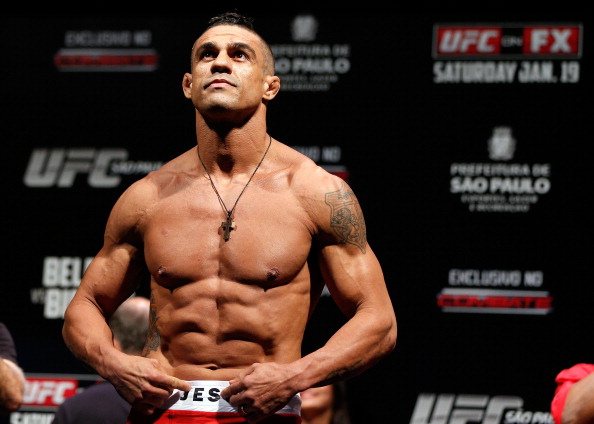 Vitor Belfort weighs in during the UFC on FX official weigh-in event on January 18, 2013 at Ibirapuera Gymnasium in Sao Paulo, Brazil. (Photo by Josh Hedges/Zuffa LLC/Zuffa LLC via Getty Images)