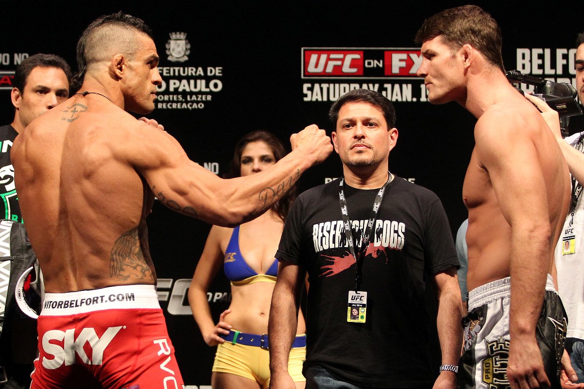 Belfort nocauteou Bisping no chute alto. Foto: UFC/Gaspar Nóbrega