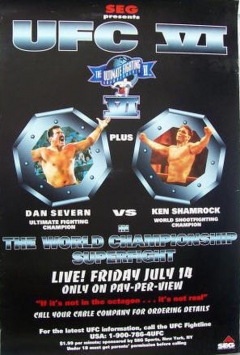 Pôster histórico do UFC VI: Dan Severn vs Ken Shemrock.