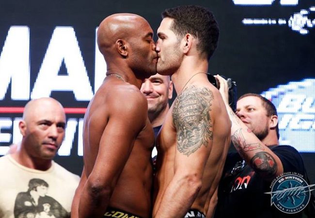 UFC 162 Weigh-In Results: Anderson Silva and Chris Weidman kiss during face-off