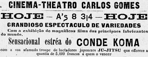 Estreia de Conde Koma no Rio no teatro Carlos Gomes