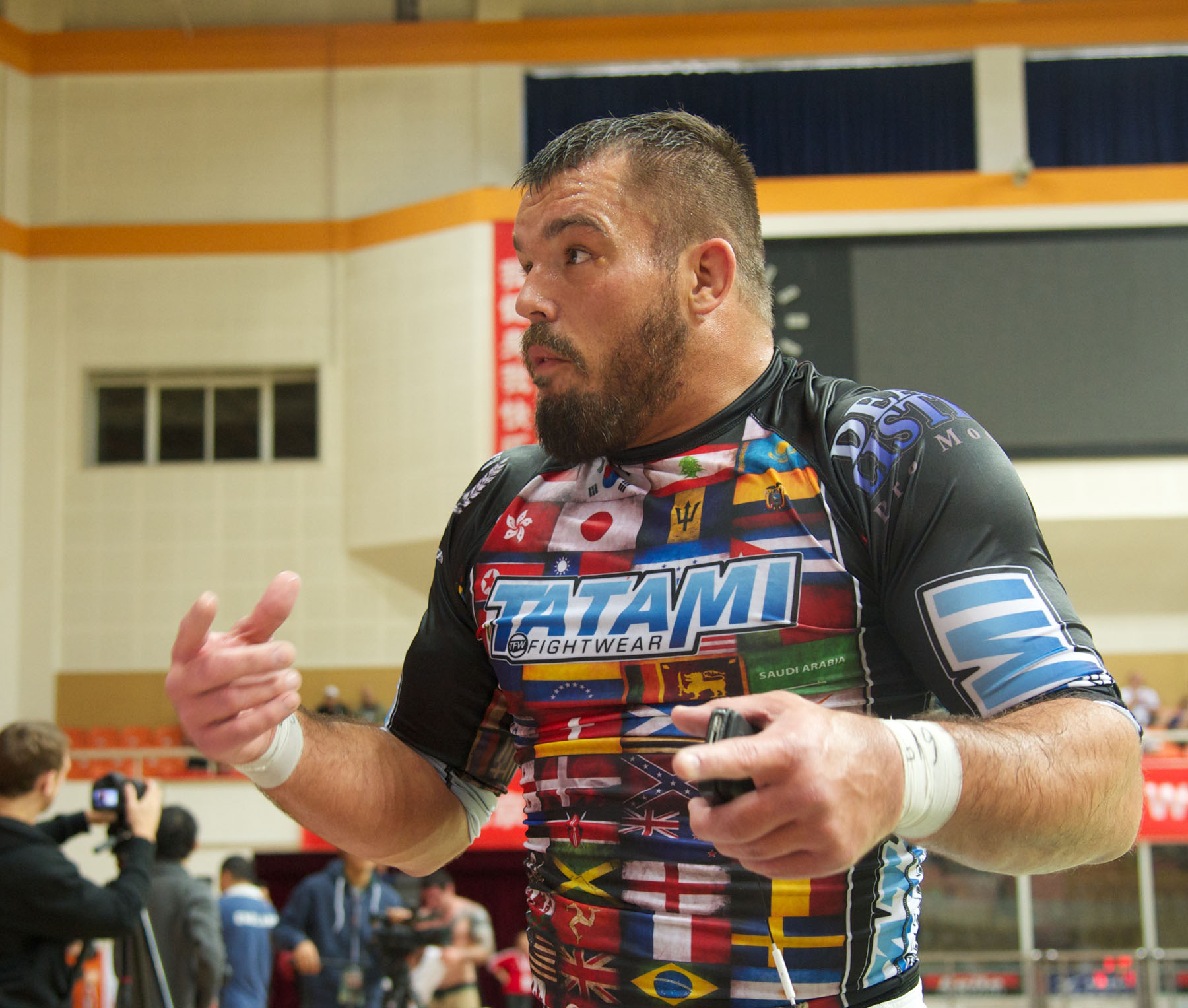 Dean Lister bate papo durante o último ADCC 2013, em foto de John Lamonica.