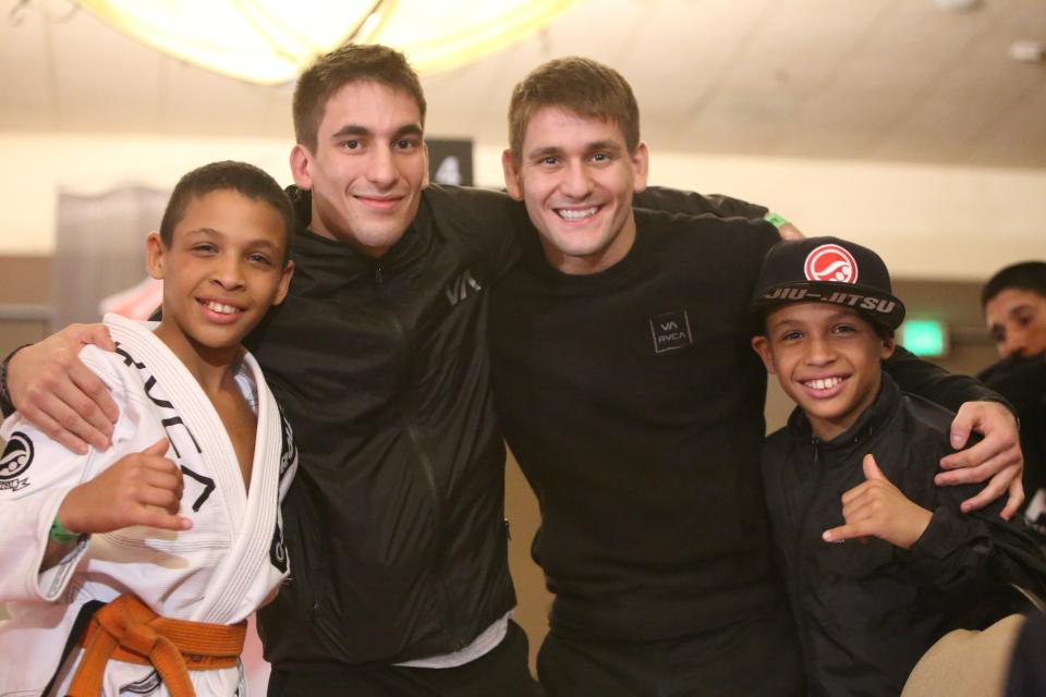 The Ruotolo twins with their professors Rafa and Gui Mendes. Photo: Erin Herle