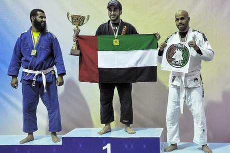 O Jiu-Jitsu segue cada vez mais popular nos Emirados, agora com um xeque campeão. Foto: Saeed Al Jenaibi/Divulgação