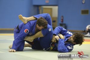 Abraham Marte sets up the triangle choke. Photo: Erin Herle