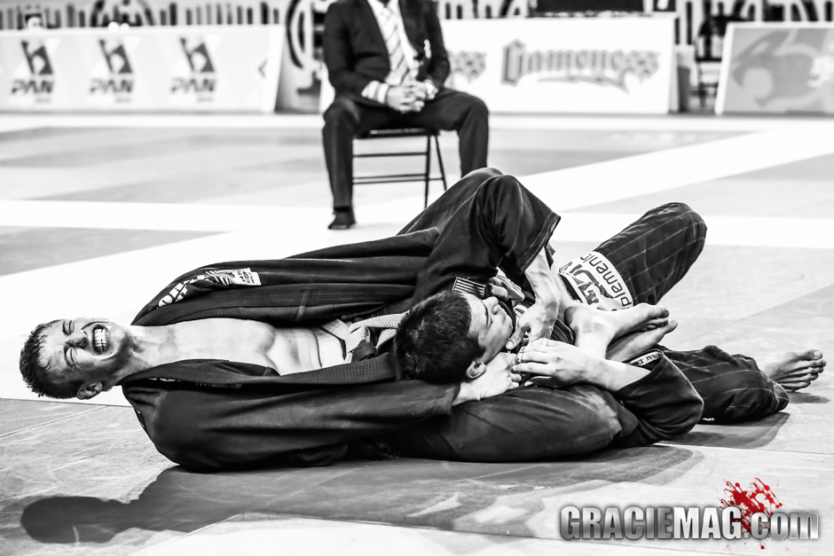 Alliance's Nicholas Meregali did a great job at the Pan, winning the purple belt open class with this fierce choke from the back