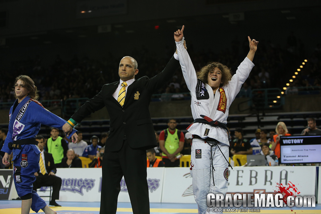 Tammi wins the 2014 Pan black belt title. Photo: Erin Herle