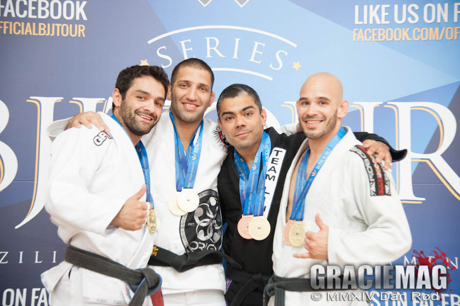 The adult male open class podium