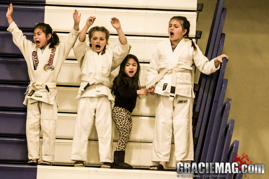 The kids rooting for the kids in Santa Cruz, during the American Cup