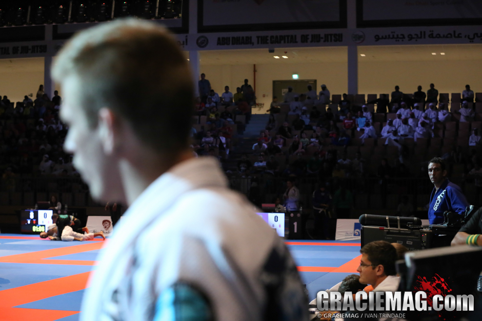 Photographer Ivan Trindade was fortunate enough to catch Braulio Estima's glance at Keenan Cornelius just before they clashed at the WPJJC 