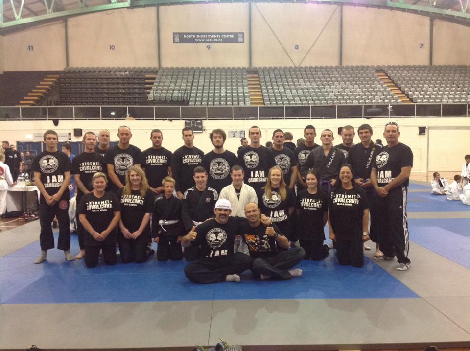 The Cavalcanti BJJ team at the tournament in New Zealand. Photo: Personal archive