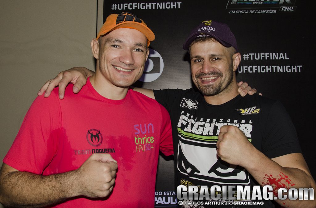 Vitor Miranda, ao lado do amigo Fábio Maldonado, no TUF Brasil 3 Finale. Foto: Carlos Arthur/GRACIEMAG