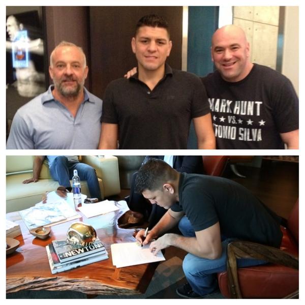 Nick Diaz signing his new UFC contract