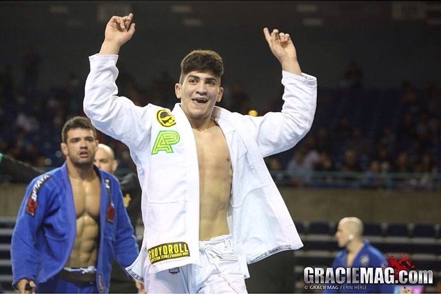 Dilon celebrates his win at the 2014 Pan Jiu-Jitsu Championship. Photo: Erin Herle