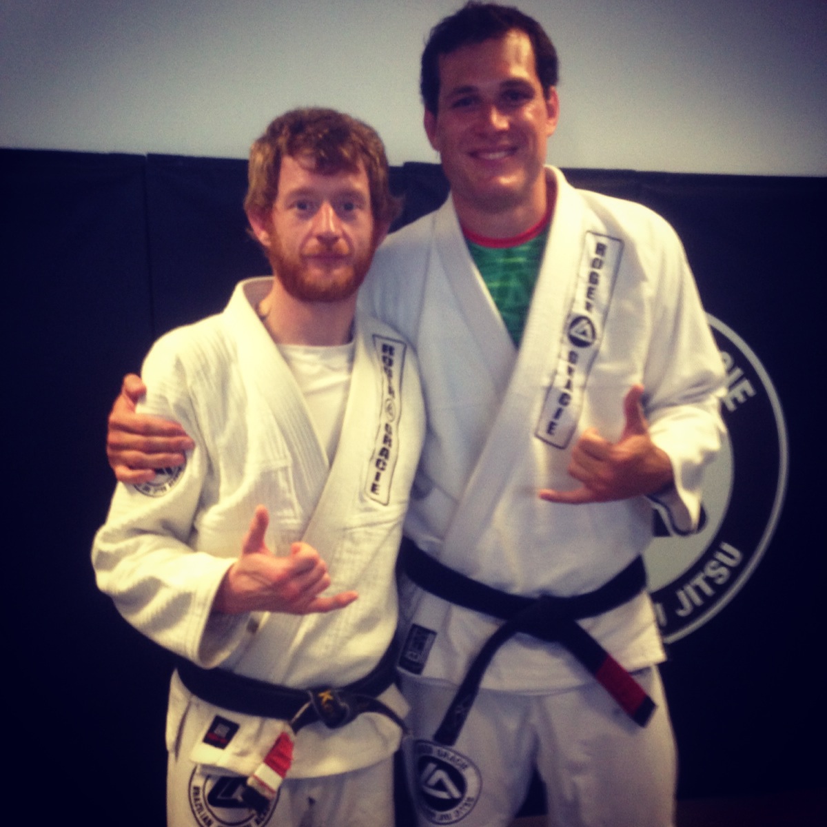 Kev Capel earns first degree from Roger Gracie. Photo: Personal archive