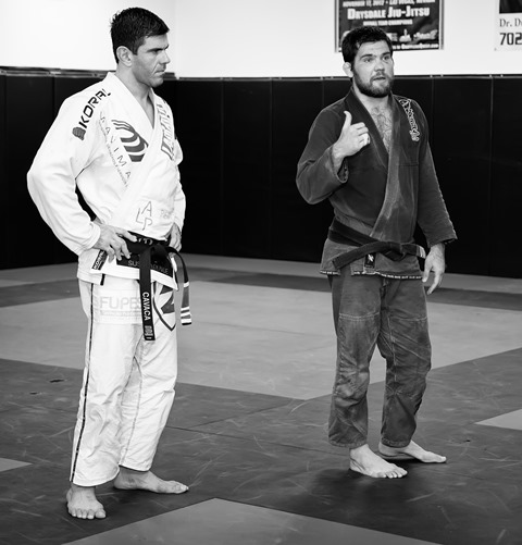 Rodrigo Cavaca e Robert Drysdale durante o treino. Foto: JF Roberts