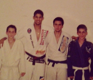 Gui as a white belt (left) and Rafa (right). Photo: Instagram @mendesbros