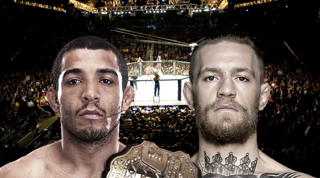 José Aldo e Conor McGregor podem se enfrentar pelo cinturão do UFC. (Montagem em fotos de Zuffa/LLC via Getty Images)