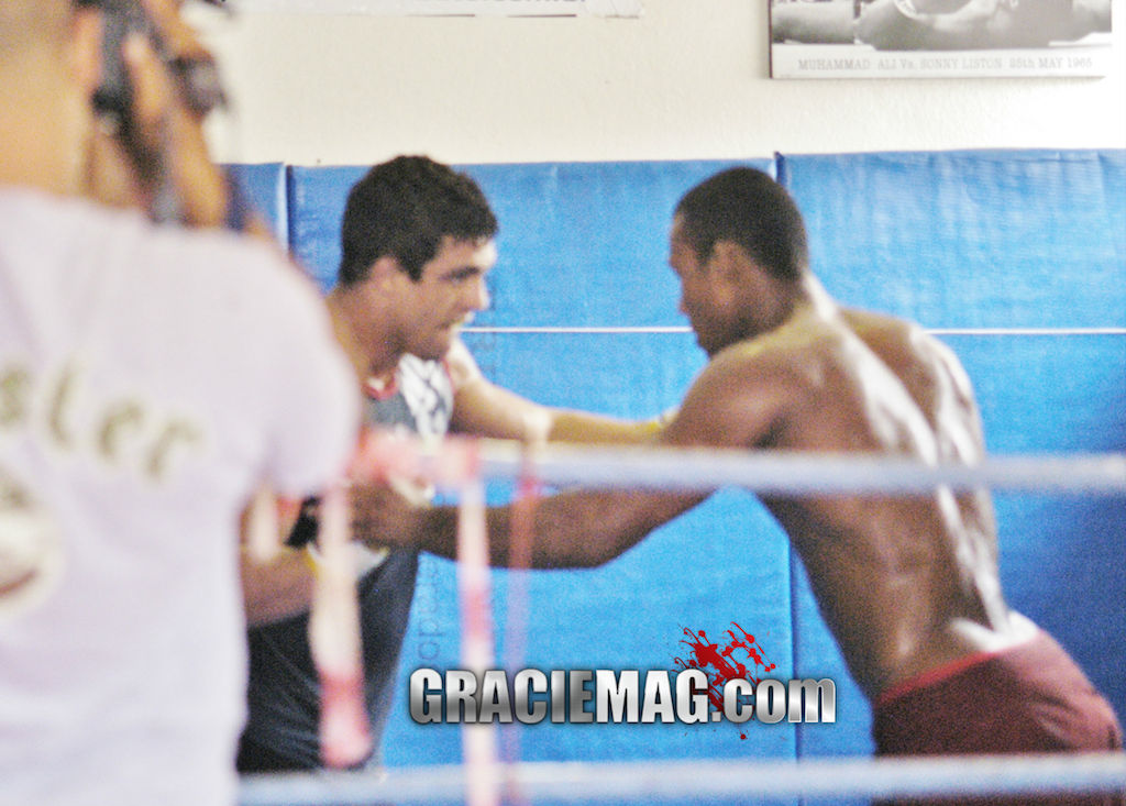 Vitor Belfort e Ronaldo Jacaré treinando juntos. Foto: Luca Atalla/GRACIEMAG (2005)