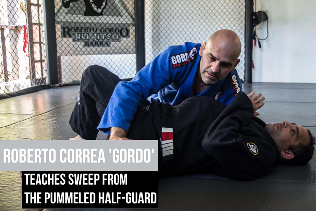 Roberto “Gordo” Correa teaches a sweep from the pummeled half guard