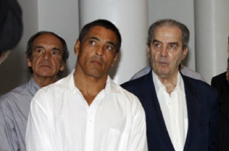 Hélio Vigio (right), Rickson Gracie and Pedro Valente. Photo by Gustavo Aragão/GRACIEMAG