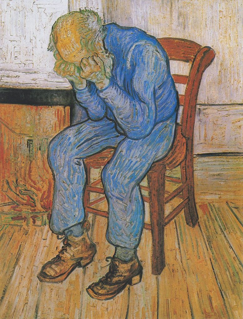 A pintura "Homem velho em tristeza", de Vincent Van Gogh